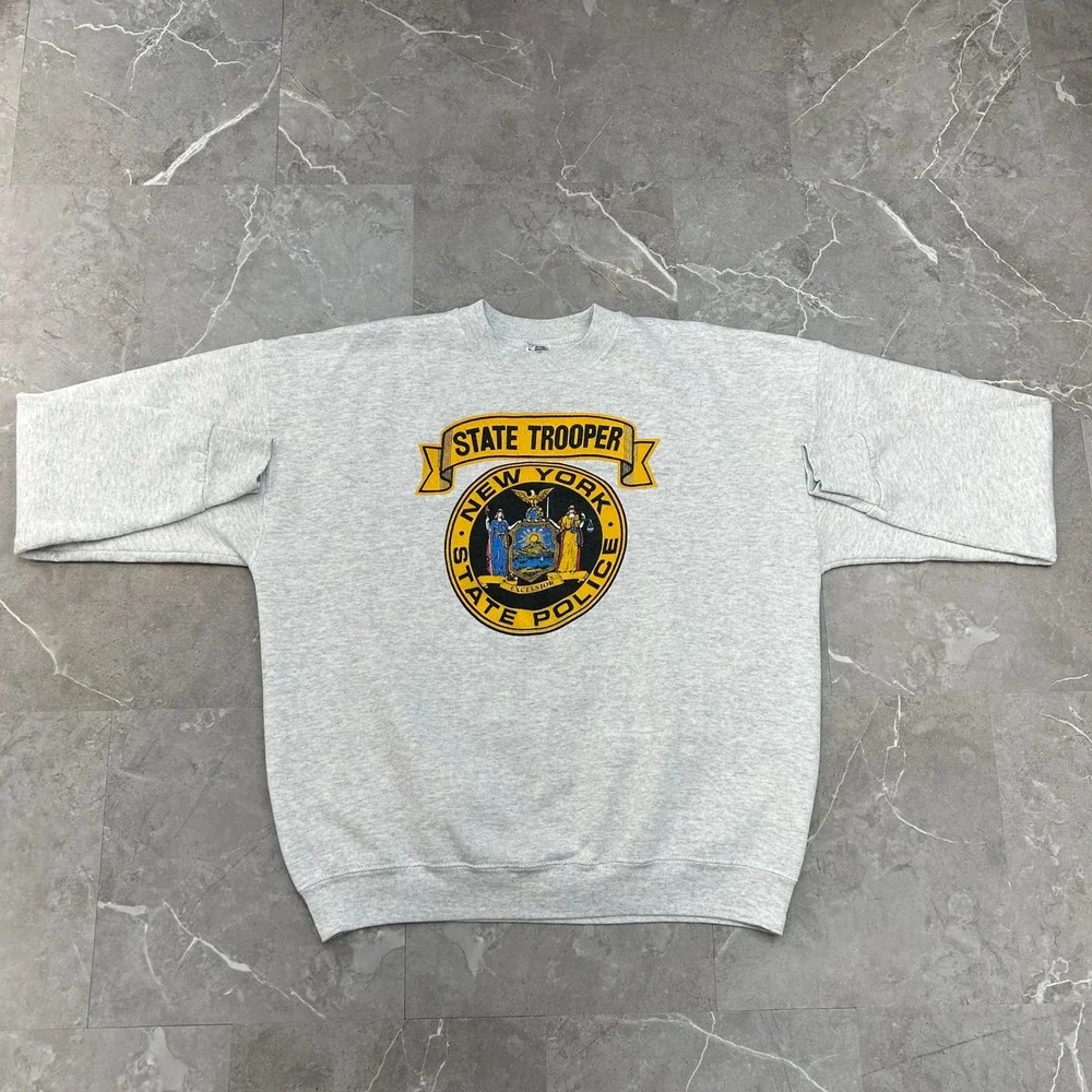 90s Vintage New York State Police Sweatshirt Mens XL Pullover Crewneck Trooper